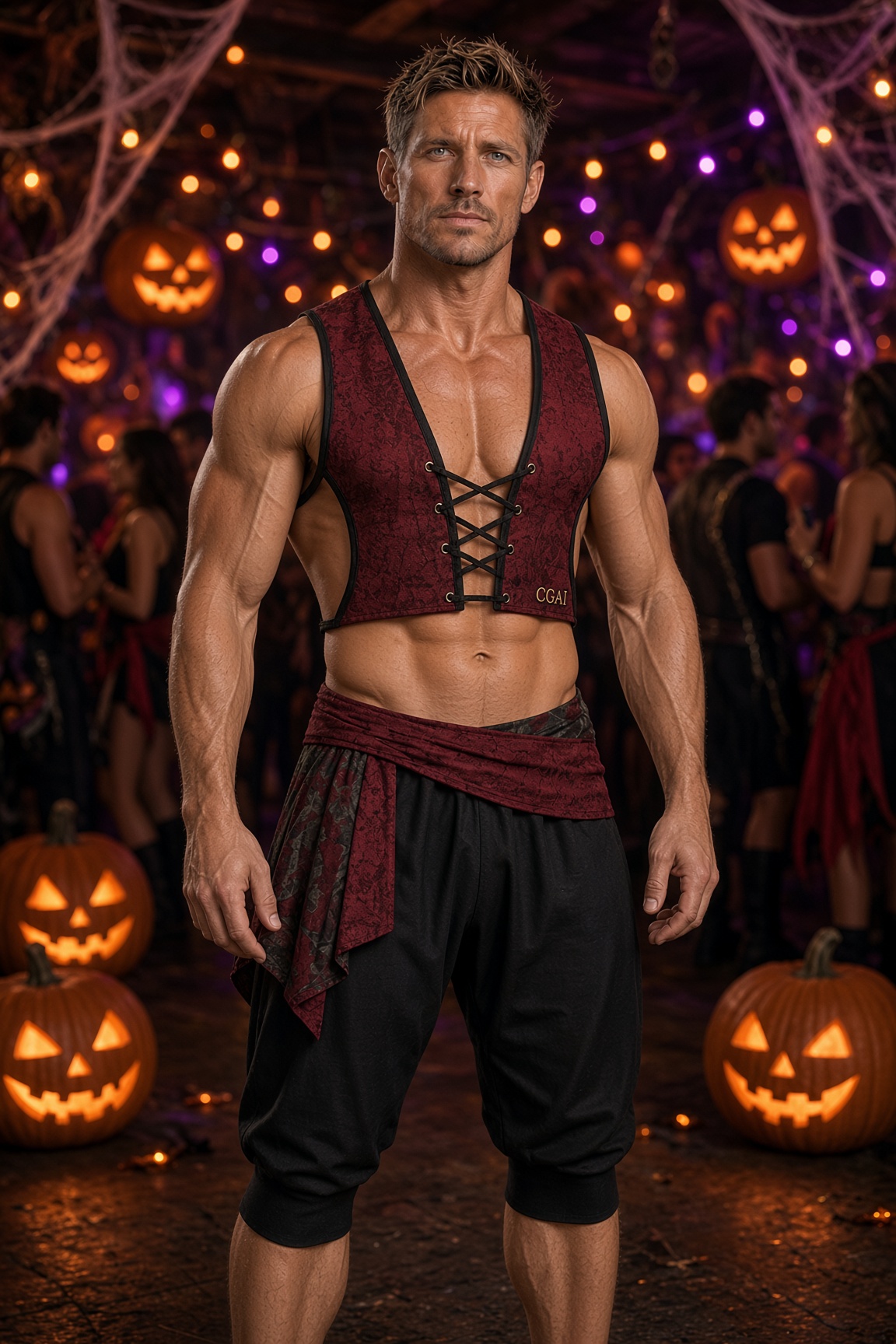 Gunnar in the blood moon lace-up Halloween look